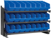 Akro-Mils 250 lb Blue Gray Powder Coated Steel 16 ga Fixed Rack - 36 3/4 in Overall Length - 24 Bins - Bins Included - APRBENCH040 BLUE - APRBENCH040 BLUE - R. S. Hughes Company, Inc.