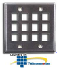 Hubbell 12 Port Double Gang Stainless Steel Faceplate - SSF212 - TelephoneStuff.com
