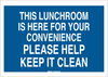 Brady B-555 Aluminum Rectangle Blue Keep Clean Reminder Sign - 10 in Width x 7 in Height - 42380 - 754476-42380 - R. S. Hughes Company, Inc.