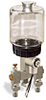 (Formerly B3192-3X00), Multiple Feed Electro Lubricator, 1 pt Polycarbonate Reservoir, 2 Feeds, 24VDC - B3192-01602024DB111GW - Oil-Rite Corp.