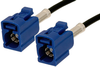 Blue FAKRA Jack to FAKRA Jack Cable 48 Inch Length Using RG174 Coax - PE38750C-48 - Pasternack