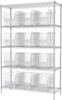 Akro-Mils Akrobin 2000 lb Adjustable Clear Chrome Steel Open Adjustable Fixed Shelving System - 12 Bins - 2000 lb Total Capacity - AWS184830282SC - AWS184830282SC - R. S. Hughes Company, Inc.