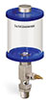 Blue Color Key, Clear View Single Feed Manual Lubricator, 1 pt Pyrex Reservoir, 1/2” Male NPT - B5161-016PB4BW - Oil-Rite Corp.