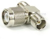 TNC T Adapter Female (Jack)-Male (Plug)-Female (Jack), Nickel Plated Brass Body, High Temp - SM5749 - Fairview Microwave Inc.