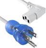 NEMA 5-15P Hosptial Grade (Clear) to IEC 60320 C13 Right Angled (Gray), 18AWG / 3C, SJT, 60C, 120 inches -- 240003-06 - Image
