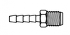 Hose Barb to SAE 45° Flare -- 4250-04-04 - Image