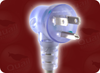NEMA 5-15P HG DOWN ANGLE CLEAR to IEC-60320-C13 CLEAR HOME // Power Cords // Hospital Grade Power Cords // Clear Plugs And Connectors -- 0358.120 - Image