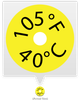 SL105F 40C TEMPERATURE SENSOR LABEL - SL105F - Telatemp Corporation