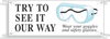 Brady B-450 Vinyl Rectangle White Personal Protection Equipment (PPE) Sign - 10 ft Width x 3 1/2 ft Height - 50912 - 754476-50912 - R. S. Hughes Company, Inc.