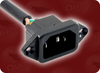 IEC-60320-C14 SCREW-ON INLET to IEC-60320-C13 x 2 + NEMA 5-15R HOME // Power Cords // IEC/Jumper Power Cords // Y Cords (2-Way Splitter) -- 0607.024 - Image