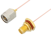 SMA Male to SMA Female Bulkhead Cable 18 Inch Length Using PE-020SR Coax -- PE34241-18 -Image