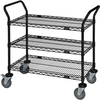 Utility Cart, 3 Wire Shelves, Black; Height Quantum Storage - 42AC6366 - Newark, An Avnet Company