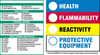 Brady B-235 Black / Blue / Green / Red / Yellow on White Square Paper Right-To-Know / Compliance Label - 6 in Width - 6 in Height - Printed Text = HEALTH / FLAMMABILITY / INSTABILITY / PROTECTIVE EQUI - 754476-60336 - R. S. Hughes Company, Inc.