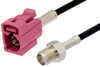 SMA Female to Violet FAKRA Jack Cable 48 Inch Length Using RG174 Coax - PE39350H-48 - Pasternack