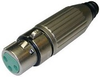 Switchcraft metal 3 pin XLR (f). Nickel Shell, silver pins - CA-AAA3FZ - Visual Sound, Inc.