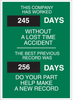 Brady Steel Rectangle Green Safety Record Sign - 20 in Width x 28 in Height - 49117 - 754476-49117 - R. S. Hughes Company, Inc.