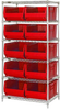 Open Wire Shelving, 6Shelves, 10Bin, Red; Shelving Unit Type Quantum Storage - 44AC8245 - Newark, An Avnet Company