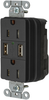 Mains Receptacle, Dual Usb, 15A, 125V, Black; Product Range Hubbell Wiring Devices - 82X5477 - Newark, An Avnet Company