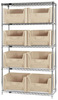 Open Wire Shelving, 5Shelves, 8Bins, Iv; Shelving Unit Type Quantum Storage - 44AC8164 - Newark, An Avnet Company