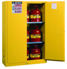 Justrite Sure-Grip EX 45 gal Yellow Hazardous Material Storage Cabinet - 43 in Width - 65 in Height - Floor Standing - 697841-12091 - 697841-12091 - R. S. Hughes Company, Inc.