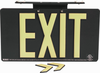 Brady Bradyglo B-401 Plastic Rectangle Black Exit Sign - 17 1/4 in Width x 9 1/2 in Height - Glow in the Dark - TEXT: EXIT - 145475 - 754473-54300 - R. S. Hughes Company, Inc.