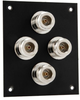 Universal Rack Mount Sub-Panel with 4 N-Type 50 Ohm Couplers installed - REF00281 - MilesTek Corporation