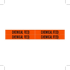 Brady B-946 Black on Orange Vinyl Self-Adhesive Pipe Marker - 1 1/8 in Height - 3/4 in Character Height - 7 in Length - Printed Msg = CHEMICAL FEED - 7342-4 - 754473-66991 - R. S. Hughes Company, Inc.