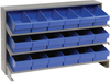 Sloped Bench Rack, 3Shelves, 18Bins, Blu; Shelving Unit Type Quantum Storage - 44AC6469 - Newark, An Avnet Company
