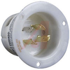 Flanged Inlet; 20 A; 125/250 VAC; L14-20P; White; Brass; Steel-Nickel Plated - 70116411 - Allied Electronics, Inc.
