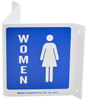 Brady B-493 Polystyrene Rectangle Blue Restroom Sign - 10 in Width x 5.5 in Height - TEXT: WOMEN - 45373 - 754476-45373 - R. S. Hughes Company, Inc.