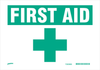 Brady Prinzing B-347 Plastic Rectangle White First Aid Sign - 10 in Width x 7 in Height - Glow in the Dark - TEXT: FIRST AID - SP721G - 754473-47134 - R. S. Hughes Company, Inc.