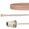 Snap-On RA MMBX Plug to N Female Bulkhead Cable RG316 Coax in 4 Inch - FMCA1424-4 - Fairview Microwave Inc.
