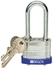 Brady Blue Steel 5-pin Keyed & Safety Padlock 99528 - 1 9/16 in Width - 1 1/3 in Height - 17/64 in Shackle Diameter - 2 Key(s) Included - 754476-99528 -- 754476-99528 - Image