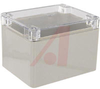 ENCLOSURE, POLYCARBONATE LIGHT GRAY BODY AND CLEAR COVER, 4.53
