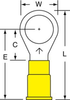 3M Scotchlok Yellow Brazed Vinyl Brazed Ring Terminal MV10-38R/SX - 1.26 in Length - 0.54 in Wide - 0.135 in Inside Diameter - 3/8 in Stud - 051128-58983 - R. S. Hughes Company, Inc.
