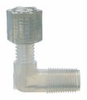 Compression Male Threaded Adapter Elbow, PFA, 1/4
