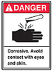 ANSI Sign, Danger-Corrosive, 10