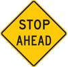 Traffic and Parking Control B-959 Aluminum Diamond Yellow Stop Signs, Traffic Control Signs & Banners Sign - 36 in Width x 36 in Height - TEXT: STOP AHEAD - 80075 - 754476-80075 - R. S. Hughes Company, Inc.
