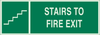 Brady Bradyglo B-347 Polyester / Polystyrene Rectangle Green Emergency Exit & Safe Pathway Sign - 14 in Width x 5 in Height - TEXT: STAIRS TO FIRE EXIT - 90931 - 754476-90931 - R. S. Hughes Company, Inc.