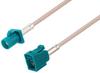 Water Blue FAKRA Plug to FAKRA Jack Cable 48 Inch Length Using RG316-DS Coax - PE3C6042-48 - Pasternack