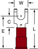 3M Scotchlok Red Locking Butted Nylon Butted Fork & Spade Terminal MNG18-8FFBK - 0.84 in Length - 0.3 in Fork Width - #8 Stud - 054007-01264 - R. S. Hughes Company, Inc.