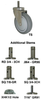 Stainless Steel Stem Caster - Gray Rubber Wheel - Model K3 - SS-K3RF3X - Caster City, Inc.