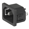 IEC Appliance Inlet C18, Snap-in Mounting, Front Side, Solder or Quick-connect Terminal -- 6102-5 - Image