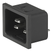 IEC Appliance Inlet C20, Snap-in Mounting, Front Side, Solder or Quick-connect Terminal -- 4793 - Image