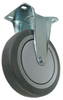 Rigid Caster ( No Brake ) Gray Soft Rubber Wheel - Model 3A - 3ARF3x1-1/4-R - Caster City, Inc.
