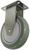 Stainless Rigid Caster Gray Polyurethane Wheel - Model 3A - SS-3AGP4-R - Caster City, Inc.