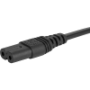 Cord Sets 2.5 A, IEC Connector, Black, 2.0 m, H03VVH2-F 2x0,75mm2, Connector IEC C7, H05VVH2-F 2x0.75 mm2 2m BLK, black - 6013.0474 - SCHURTER Inc