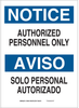 Brady B-120 Fiberglass Reinforced Polyester Rectangle White Restricted Area / No Trespassing Sign - 14 in Width x 20 in Height - Language English / Spanish - 39512 - 754476-39512 - R. S. Hughes Company, Inc.
