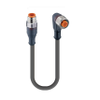 Sensor / Actuator Connectors: Cordset, double ended, M12 Standard, Straight Male, 4-pole to a, M12 Standard, Angled Female, 4-pole; with Grey PVC 22 AWG cable -- RSTN 4-RKWTN 4-646