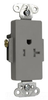 Duplex/Single Receptacle - TR26361-GRY - Hubbell Wiring Device-Kellems